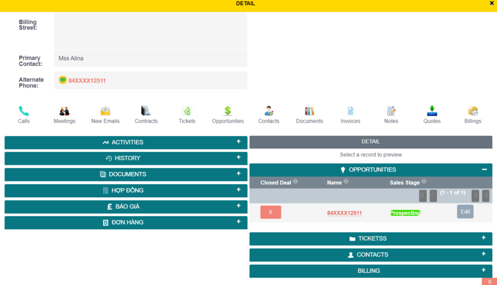 CRM MANAGE ACTIVITIES