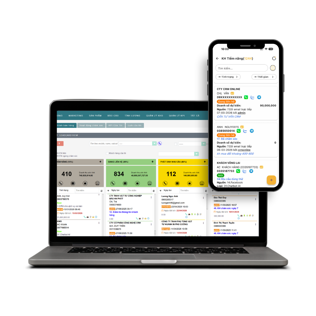Phần Mềm CRM Online Cho Doanh Nghiệp | Quản Lý Khách Hàng & Bán Hàng