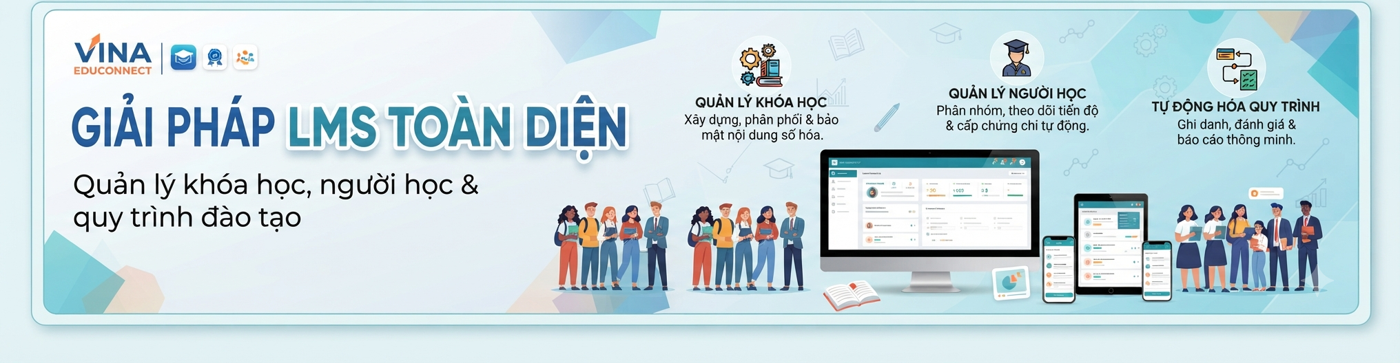 phần mềm quản lý khóa học, người học, quy trình học
